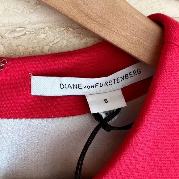 Red Diane von Furstenberg Agatha Knit Suiting Dress - Picture 4 of 7